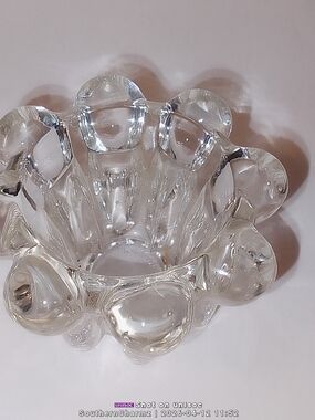 Home Essentials Clear Bubble Glass Candle Holder